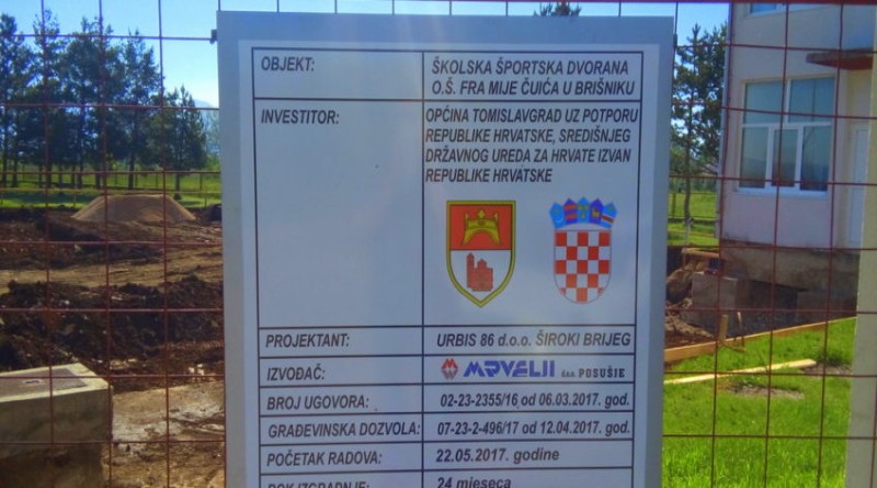 POČELI RADOVI NA IZGRADNJI ŠPORTSKE DVORANE U BRIŠNIKU