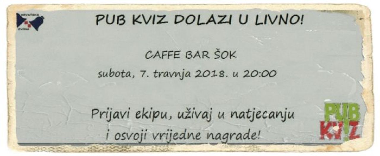 Pub kviz dolazi u Livno!