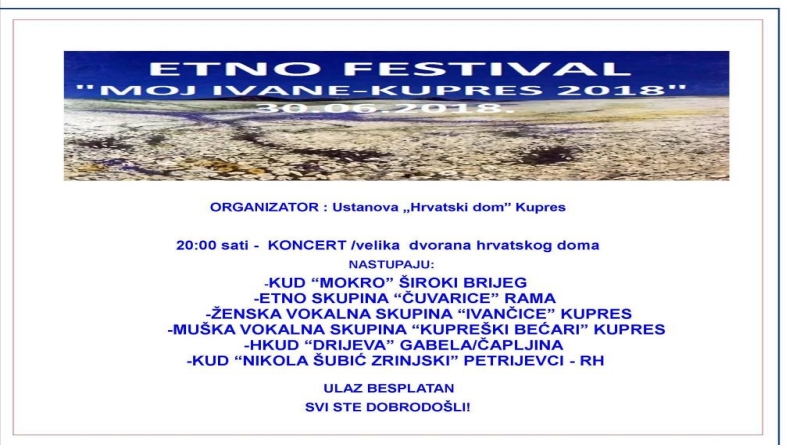 KUPRES: Etno festival "Moj Ivane - Kupres 2018"