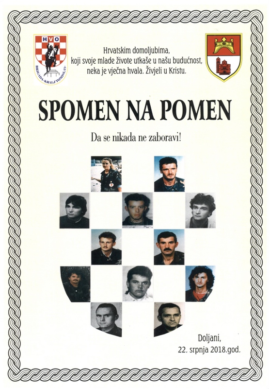 SPOMEN NA POMEN: Otkrivanje spomen-ploče 22. srpnja