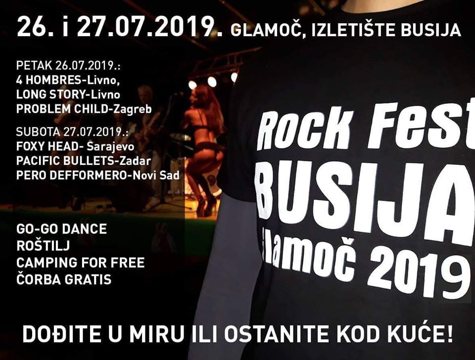 NAJAVA: U srpnju će se održati "Rock Fest BUSIJA 2019" u Glamoču