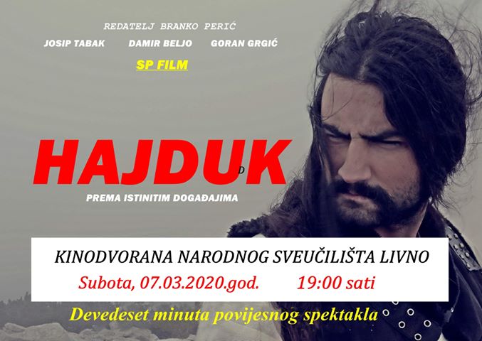 LIVNO: FILM "HAJDUK" O MIJATU TOMIĆU U KINODVORANI NARODNOG SVEUČILIŠTA U LIVNU