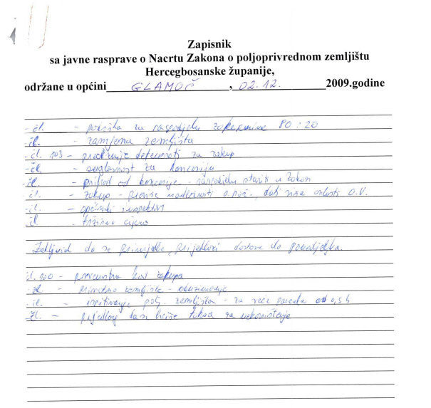 HBŽ: Priopćenje za javnost povodom neispunjavanja presude ustavnog suda po pitanju zakona o poljoprivrednom zemljištu HBŽ