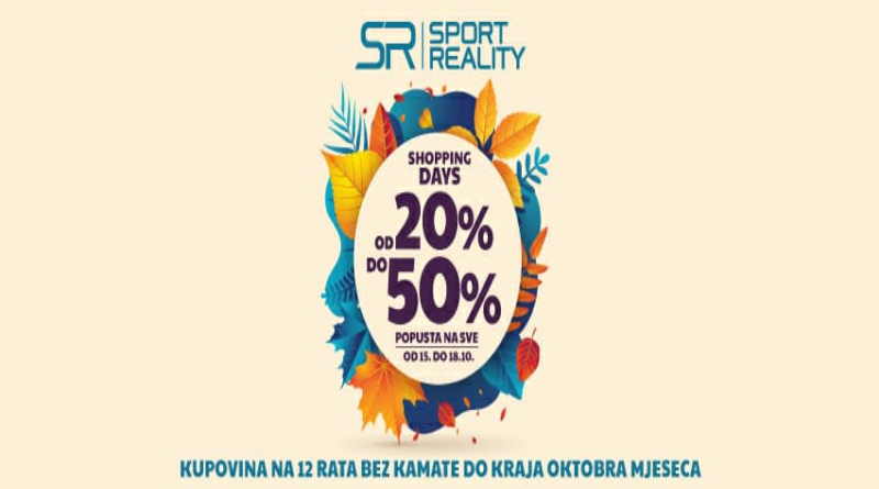 Iskoristite popust do 50% u trgovini Sport Reality u trgovačkom centru Ivanović