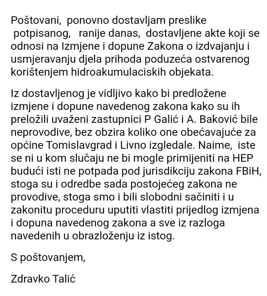 Tko ruši Zakon koji treba povećati naknadu za korištenje voda Buškog jezera?!