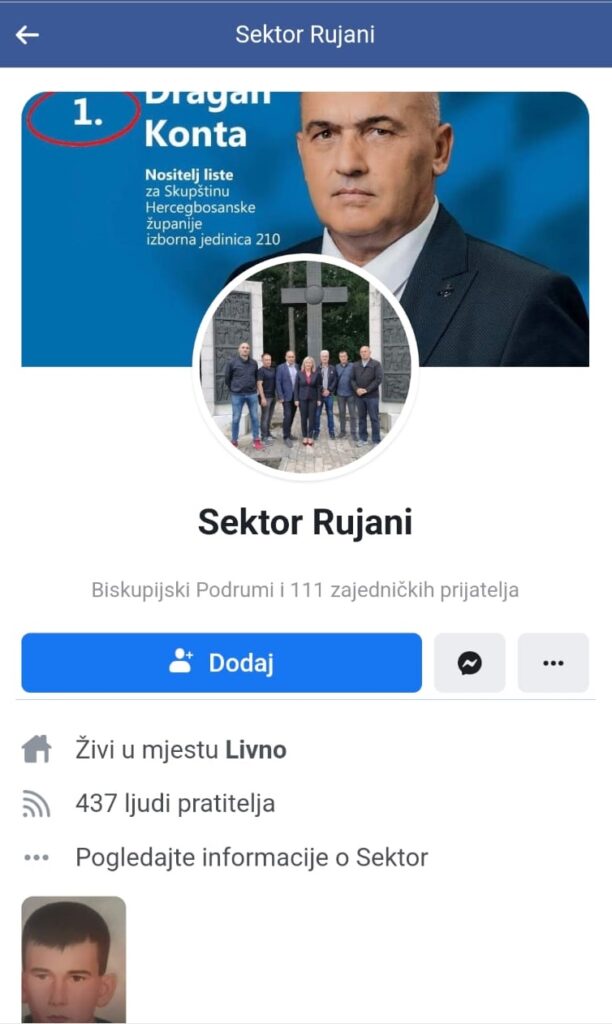 Sektor Rujani: Dragan Konta (HDZ BiH) dao javnu potporu samome sebi!