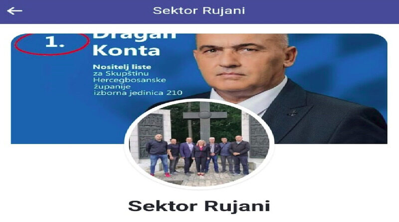 Sektor Rujani: Dragan Konta (HDZ BiH) dao javnu potporu samome sebi!